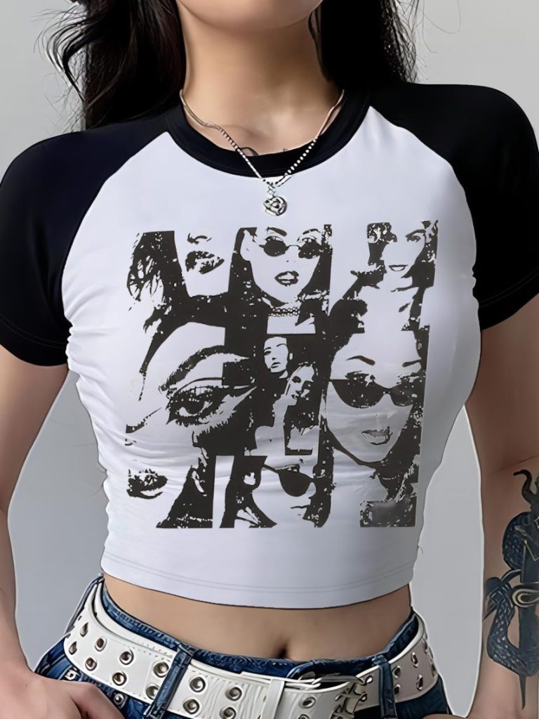 Gray Portrait Print Tee