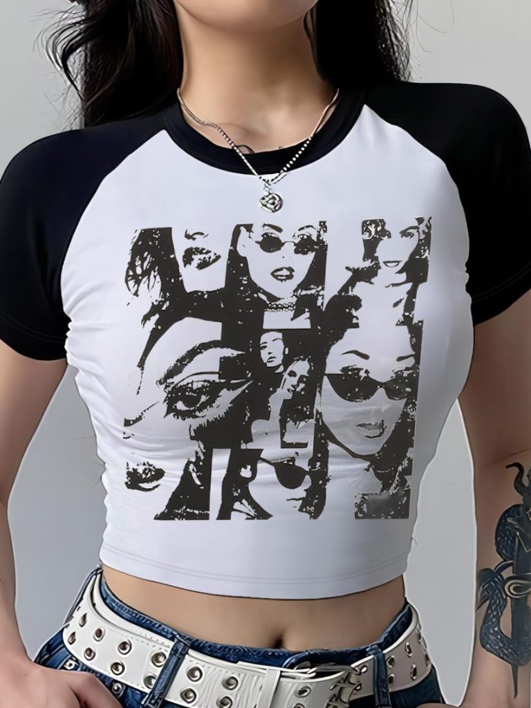 Gray Portrait Print Tee