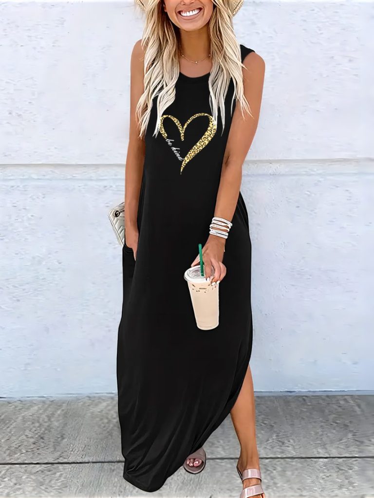 Yellow Heart Print Halter Top