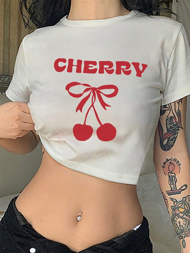 Butterfly Print Halter Tee