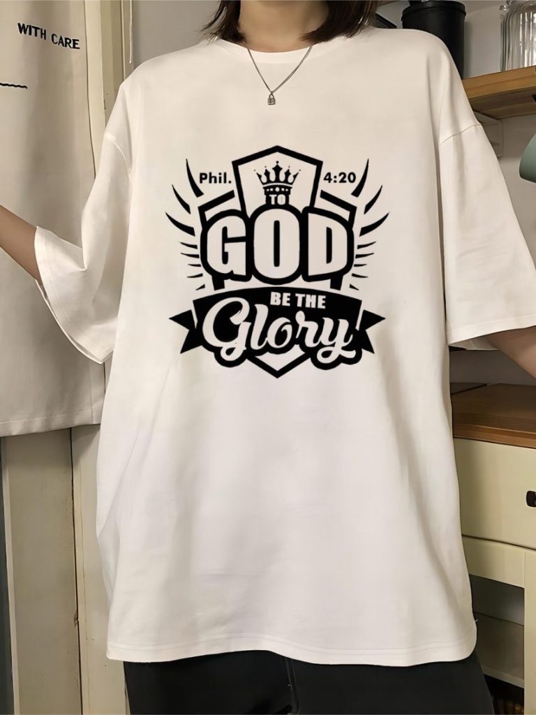 White Music Print Hooded Tee