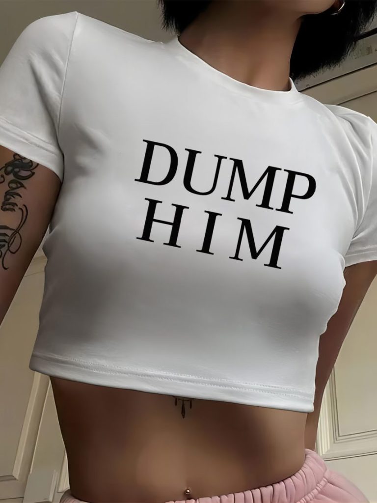 Letter Print Crew Tee