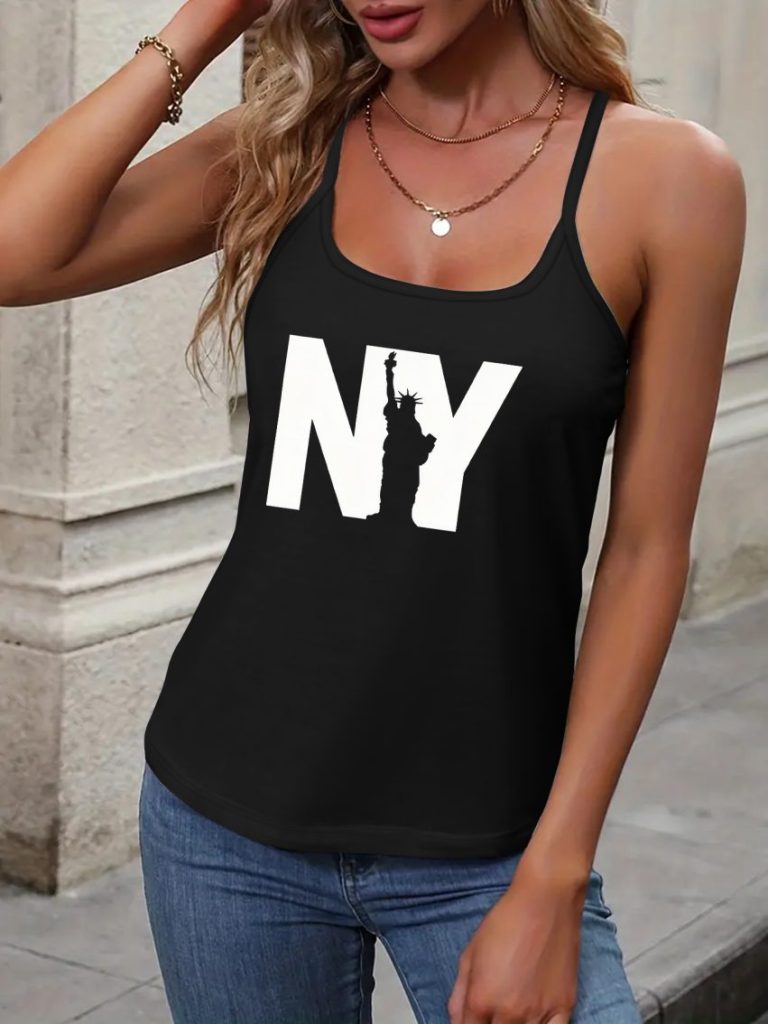 Gray Heart Print Sleeveless Top