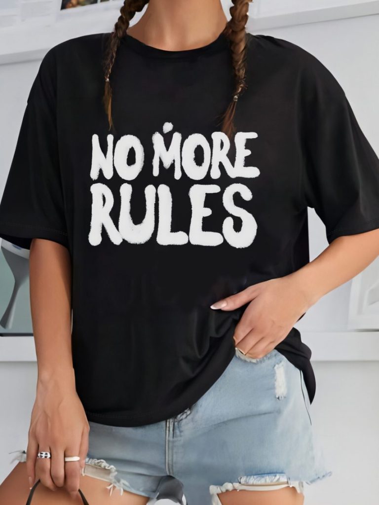 Letter Print Crew Top