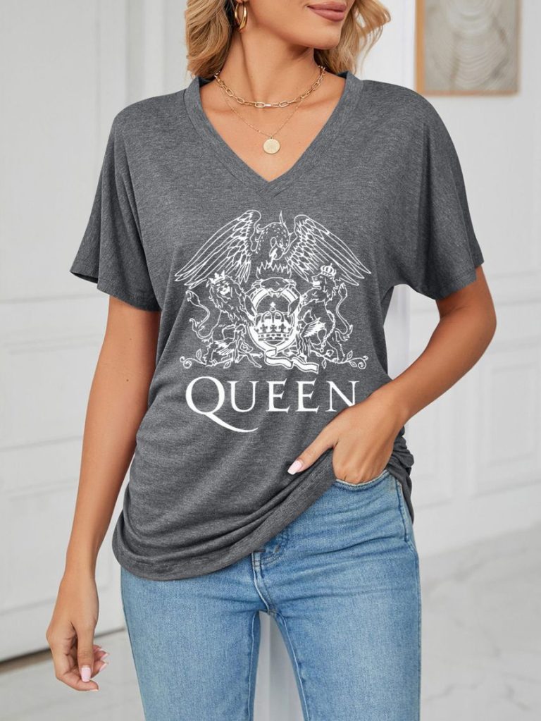 Gray Heart Print Off-Shoulder Top