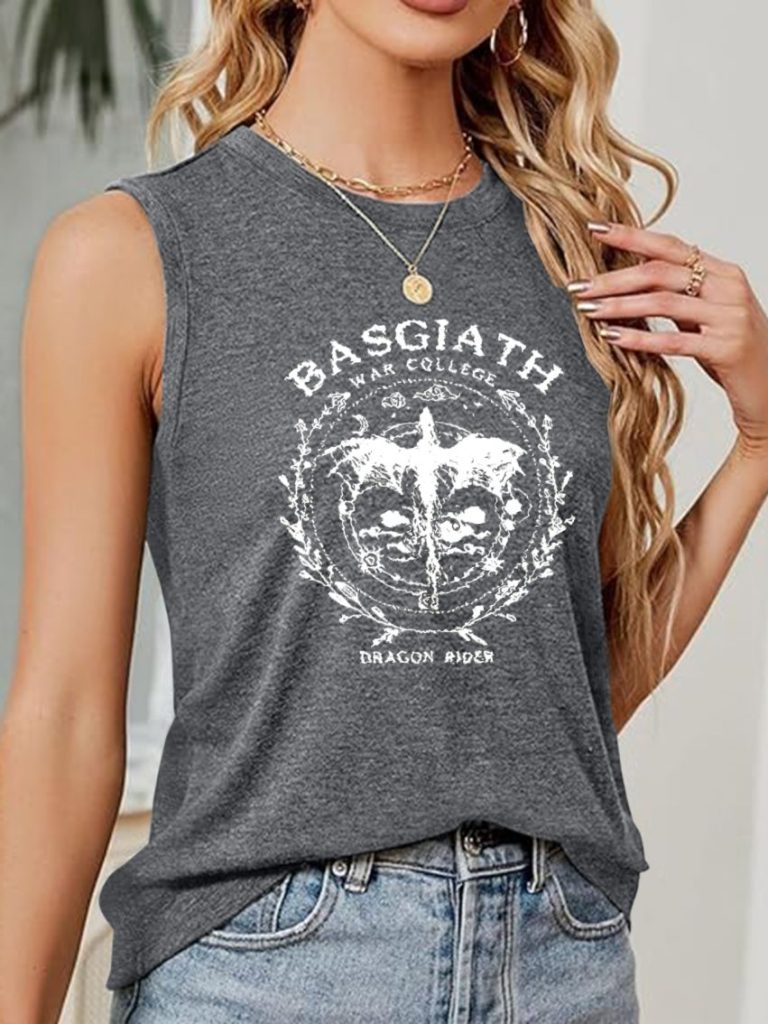Gray Skull Print Sleeveless Top