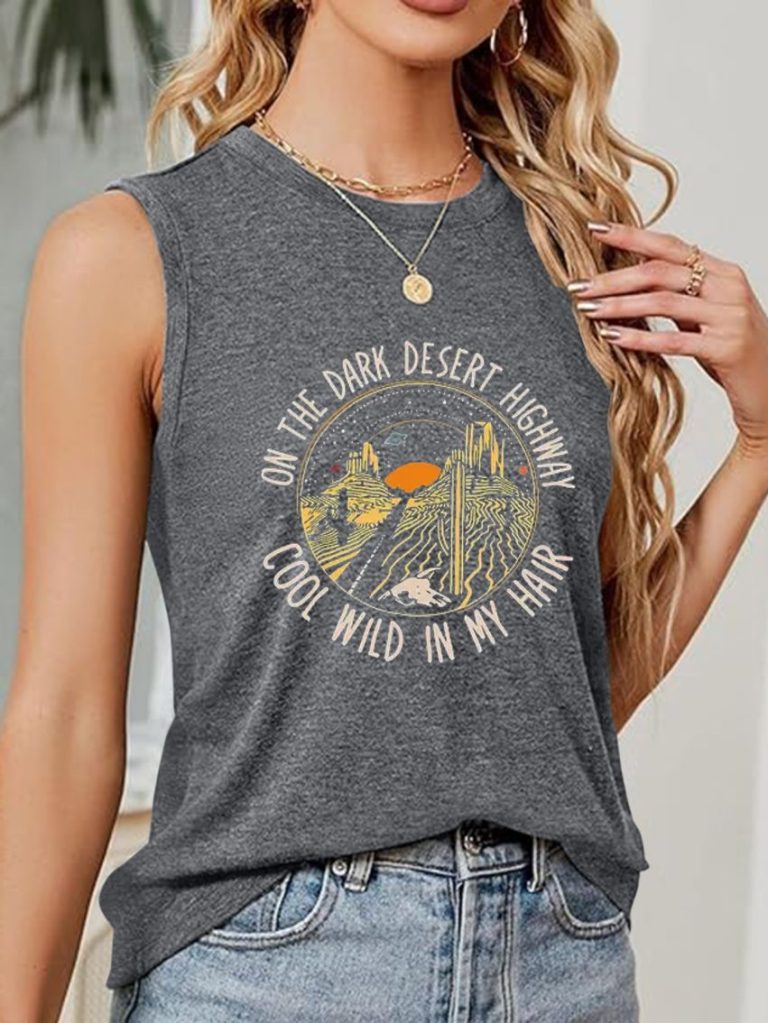 Orange Tropical Print V-Neck Top