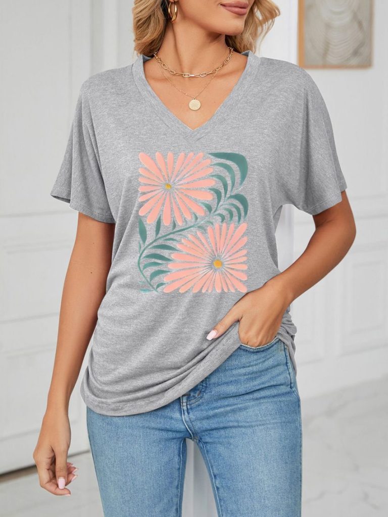 Multicolor Tropical Print Tee