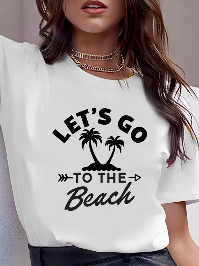 White Tropical Print V-Neck Top