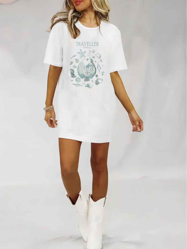 White Tropical Print Halter Tee