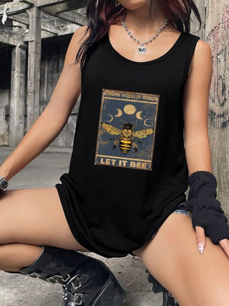Blue Skull Print V-Neck Tee