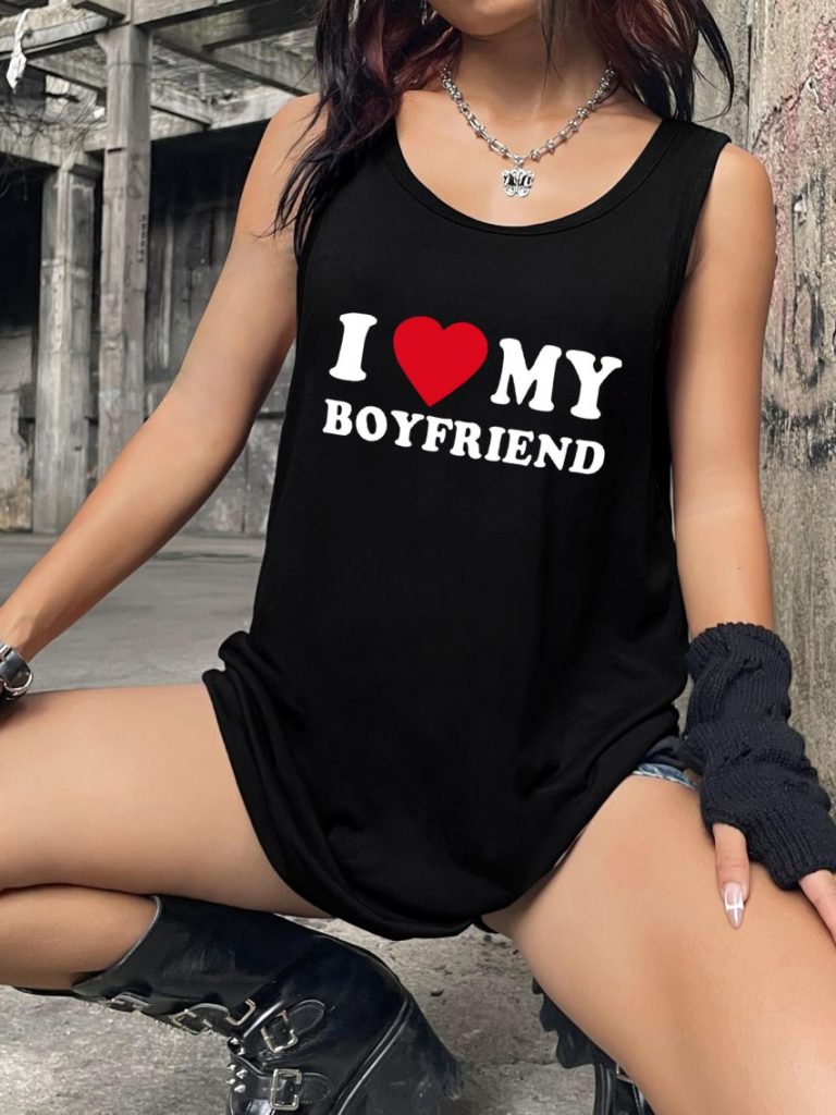 Black Heart Print Crew Tee