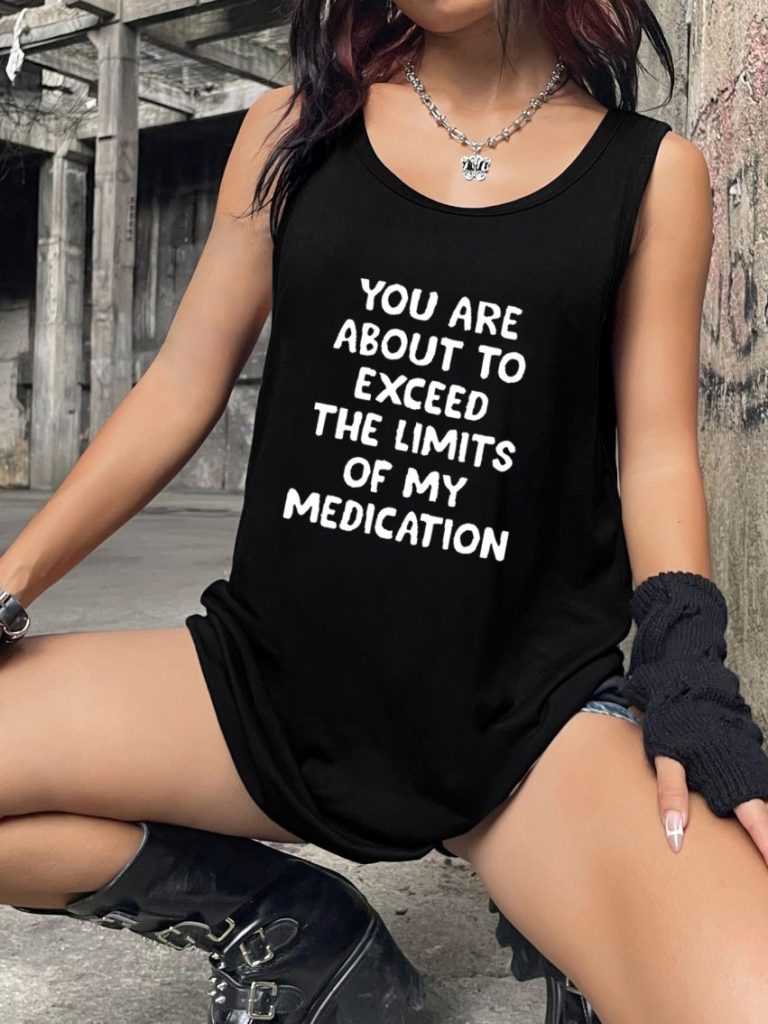 Multicolor Letter Print V-Neck Tee