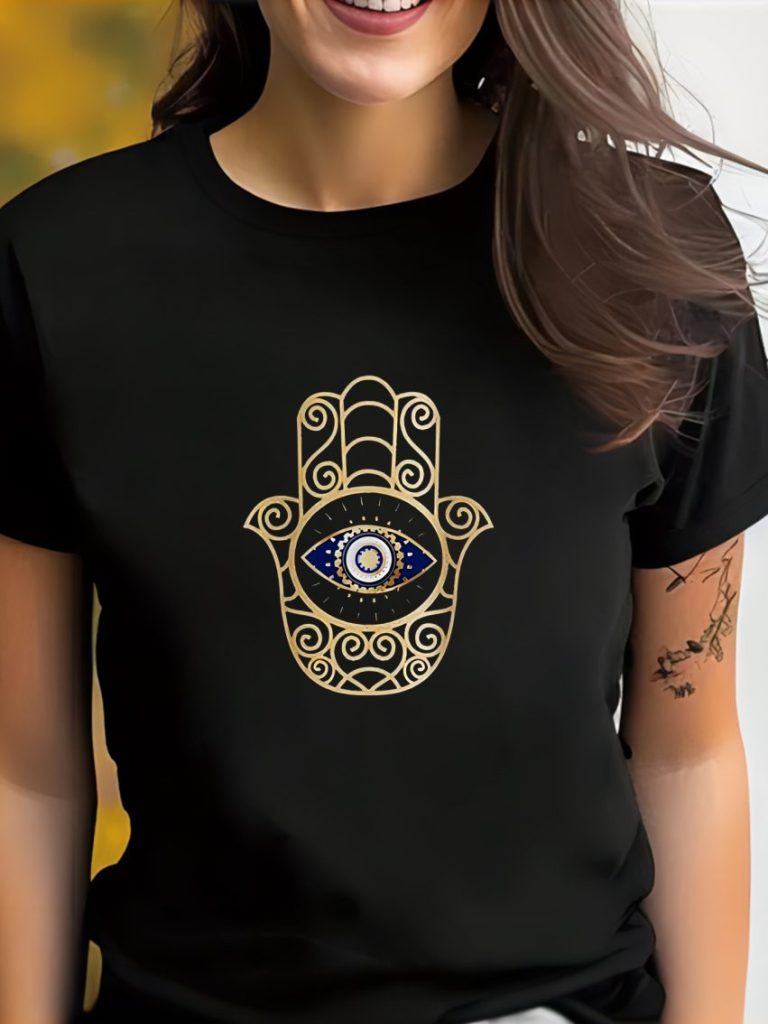 Brown Skull Print Crew Tee