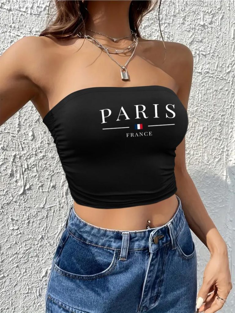 Black Heart Print Off-Shoulder Top