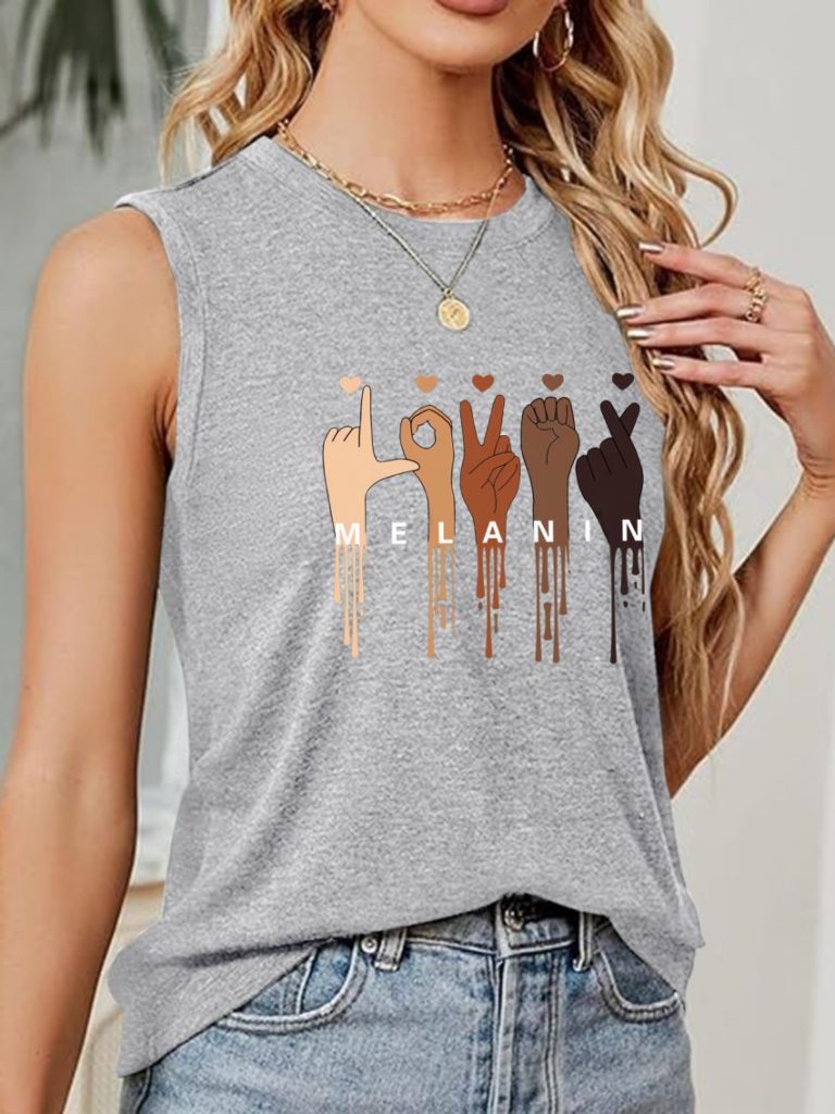 Brown Heart Print Halter Tee
