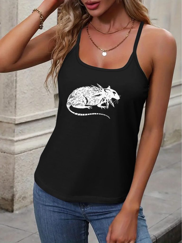 Gray Animal Print Sleeveless Top