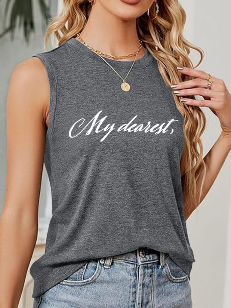 Gray Cotton Sleeveless Top