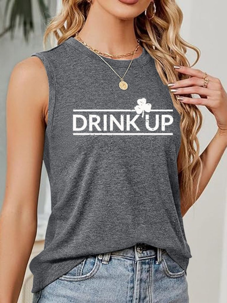 Gray Smiley Print Crew Top