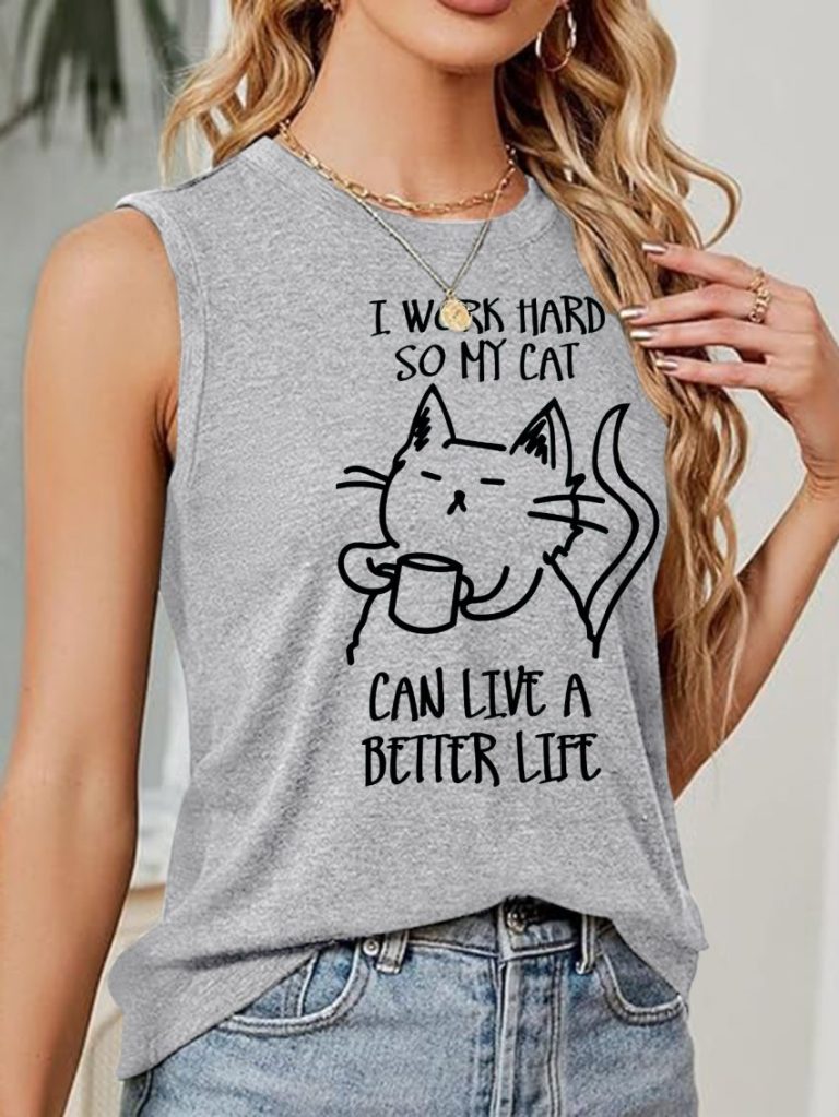 Gray Cartoon Print Tee