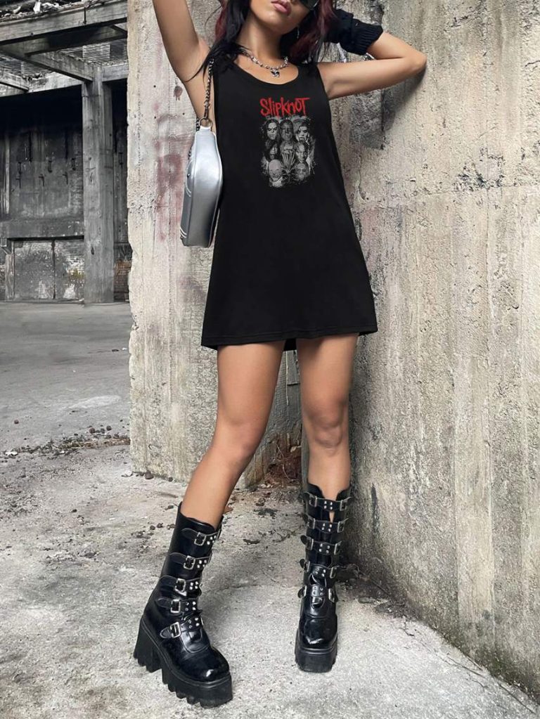 Red Skull Print Sleeveless Top