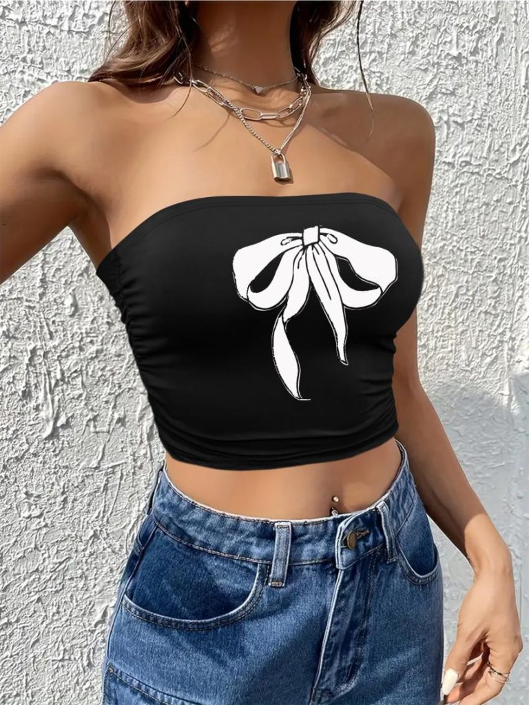 Butterfly Print Off-Shoulder Top