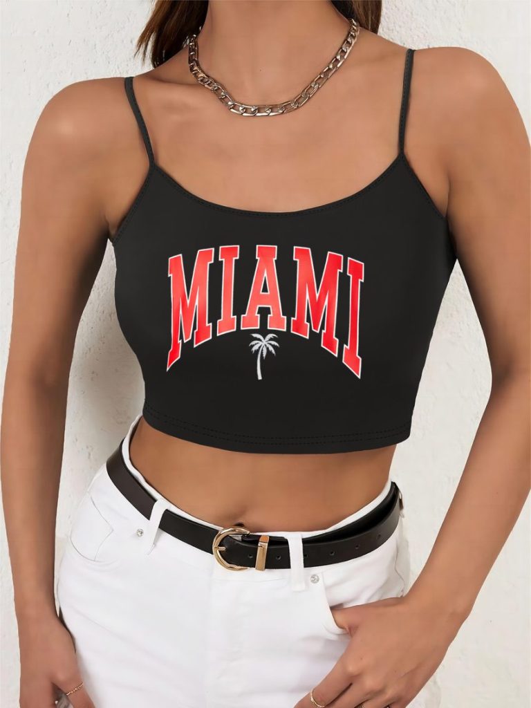 Red Music Print Top