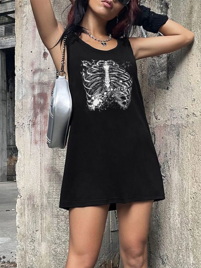 Skull Print Square Top