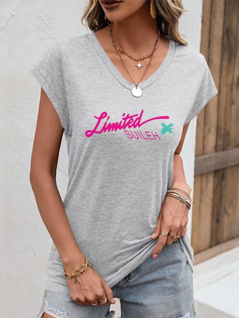 Multicolor Animal Print V-Neck Tee