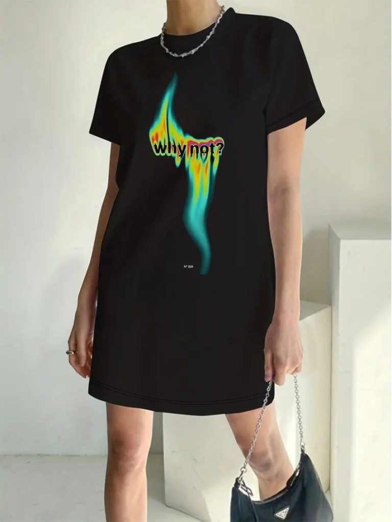 Abstract Print Puff Sleeve Tee
