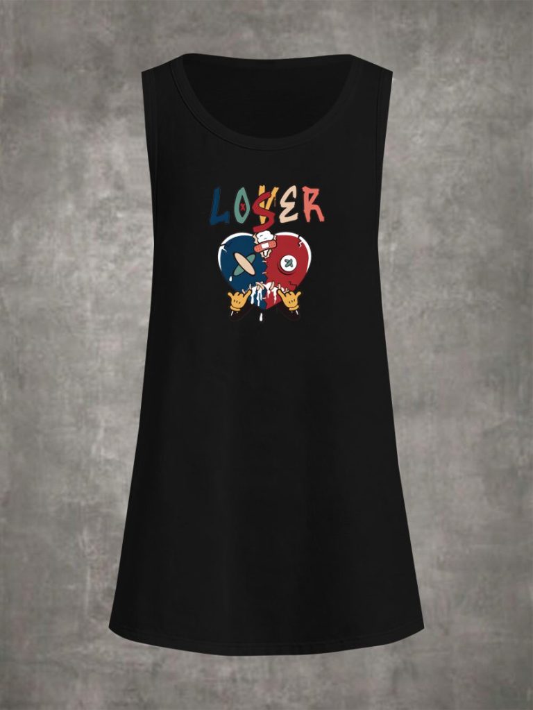 Blue Heart Print Halter Top