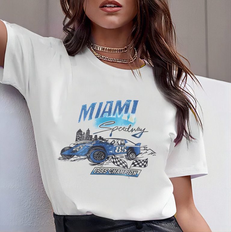 Blue Tropical Print Crew Tee
