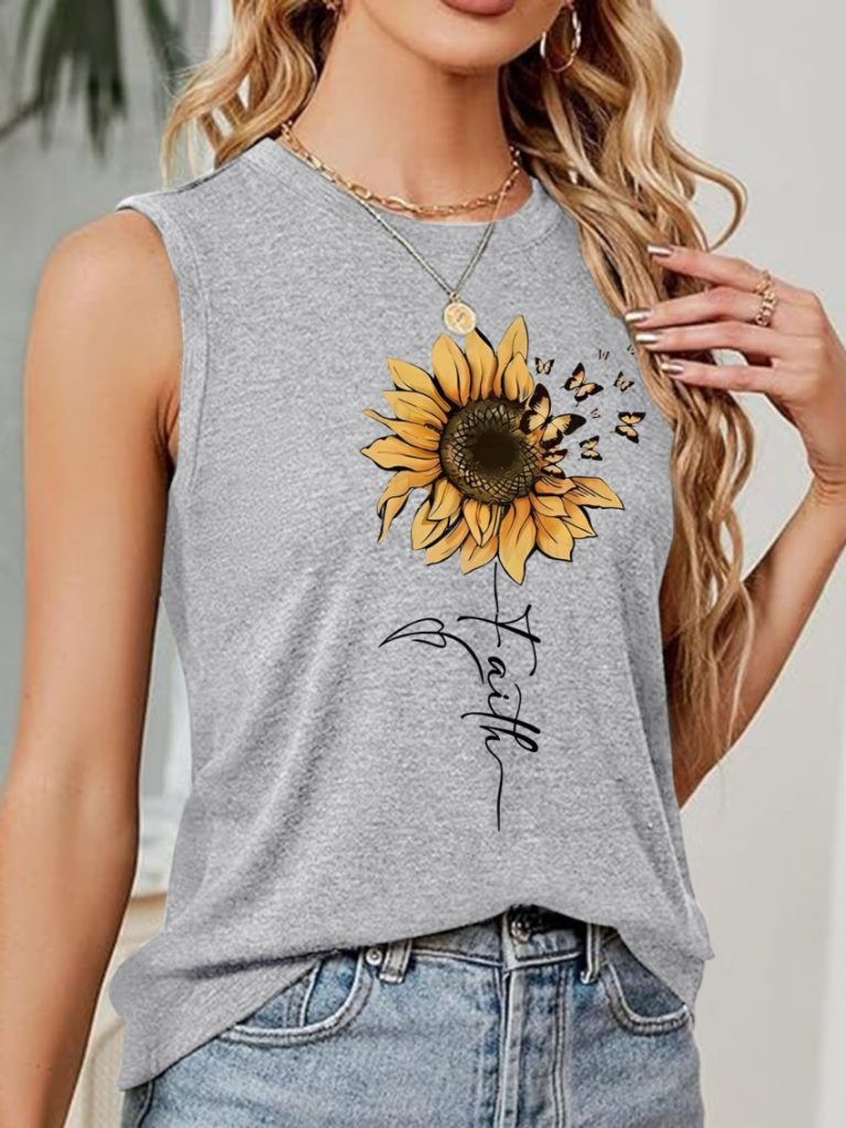 Floral Print Sleeveless Top