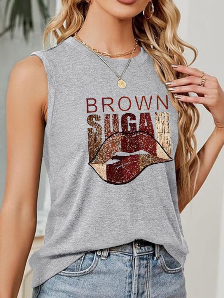 Flag Print Sleeveless Top