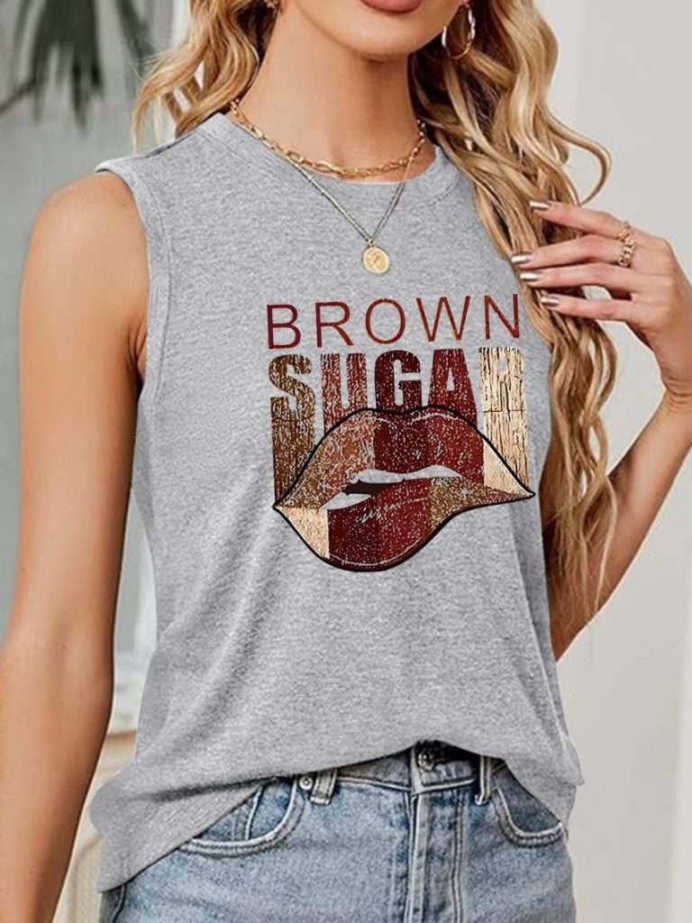 Flag Print Sleeveless Top