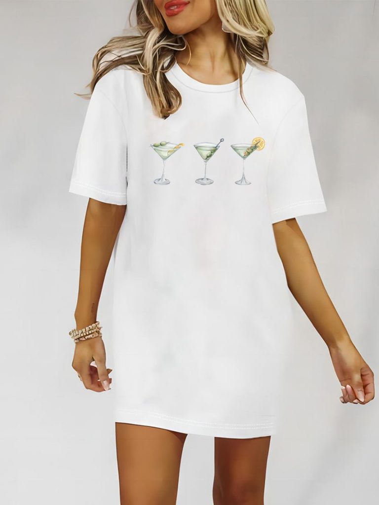 Beige Geometric Print Tee