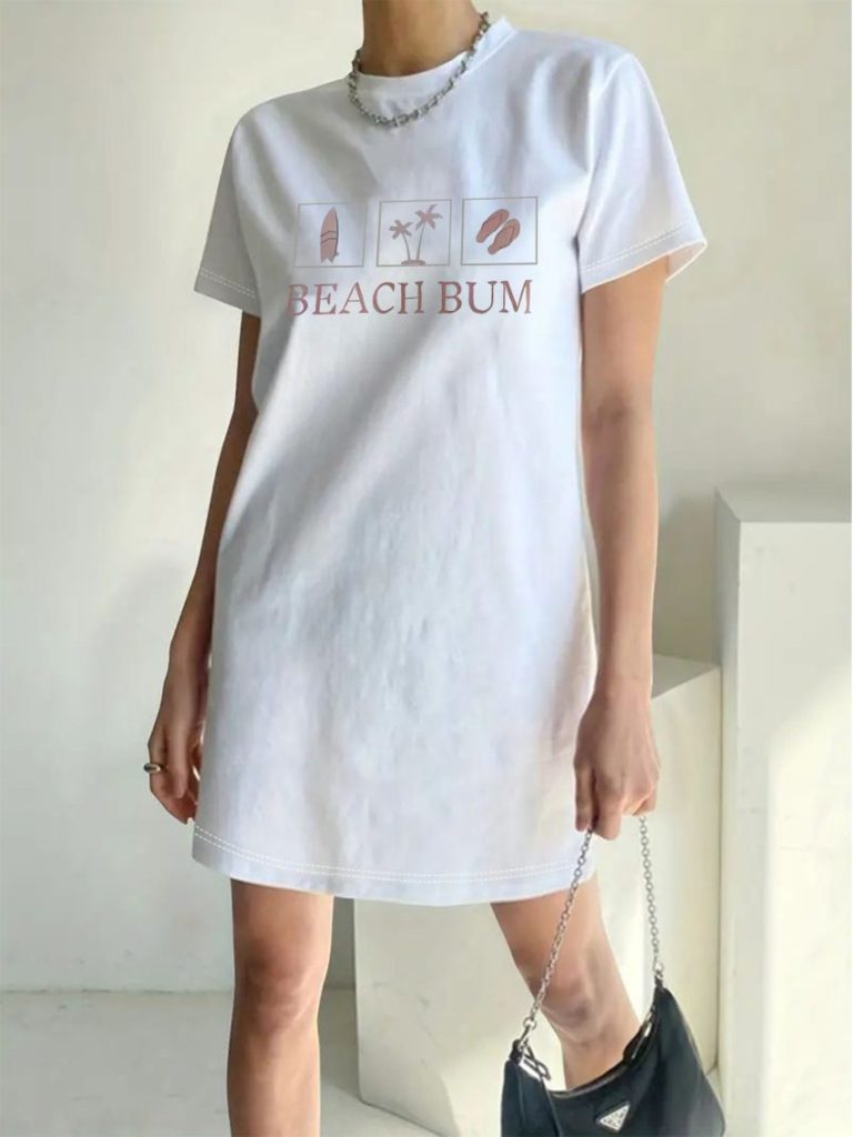 Beige Cotton Square Tee