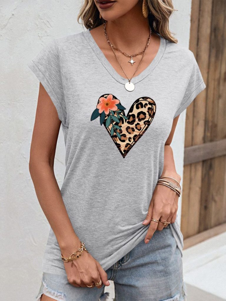Brown Tropical Print Off-Shoulder Top