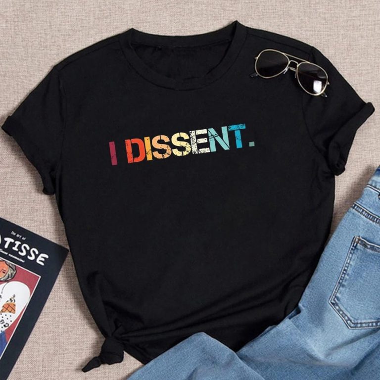 Blue Letter Print V-Neck Tee