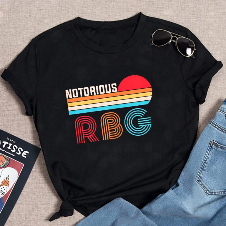 Blue Rainbow Print V-Neck Tee