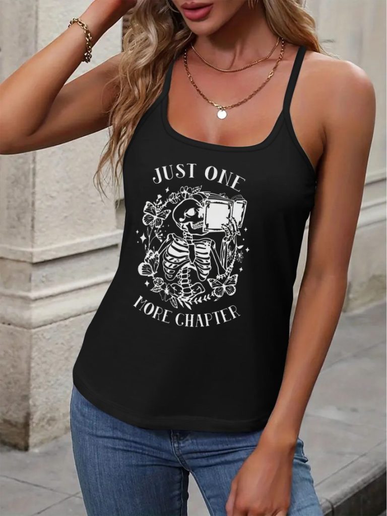 Multicolor Skull Print V-Neck Top