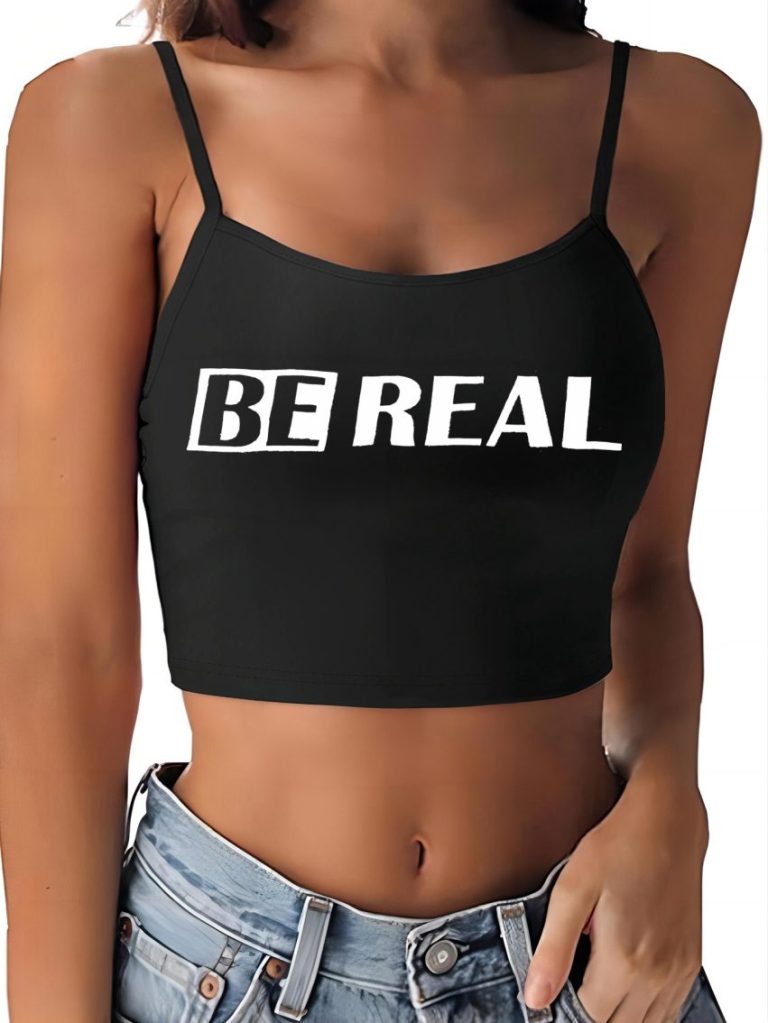 Beige Letter Print Collared Top
