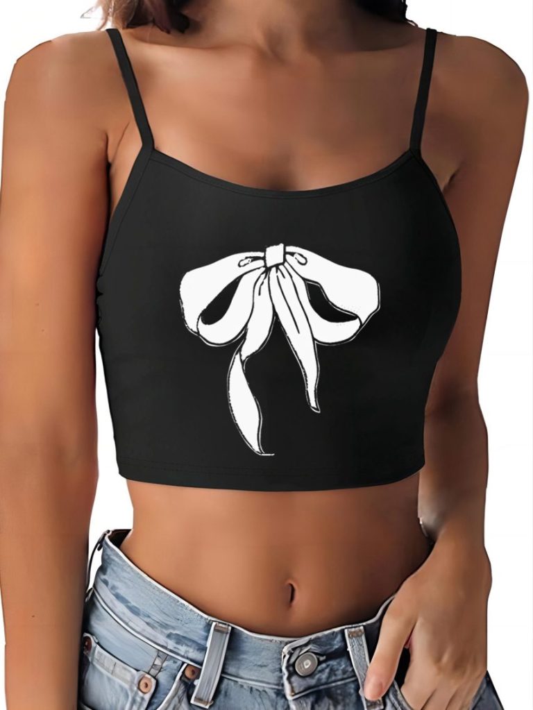Brown Butterfly Print Off-Shoulder Top