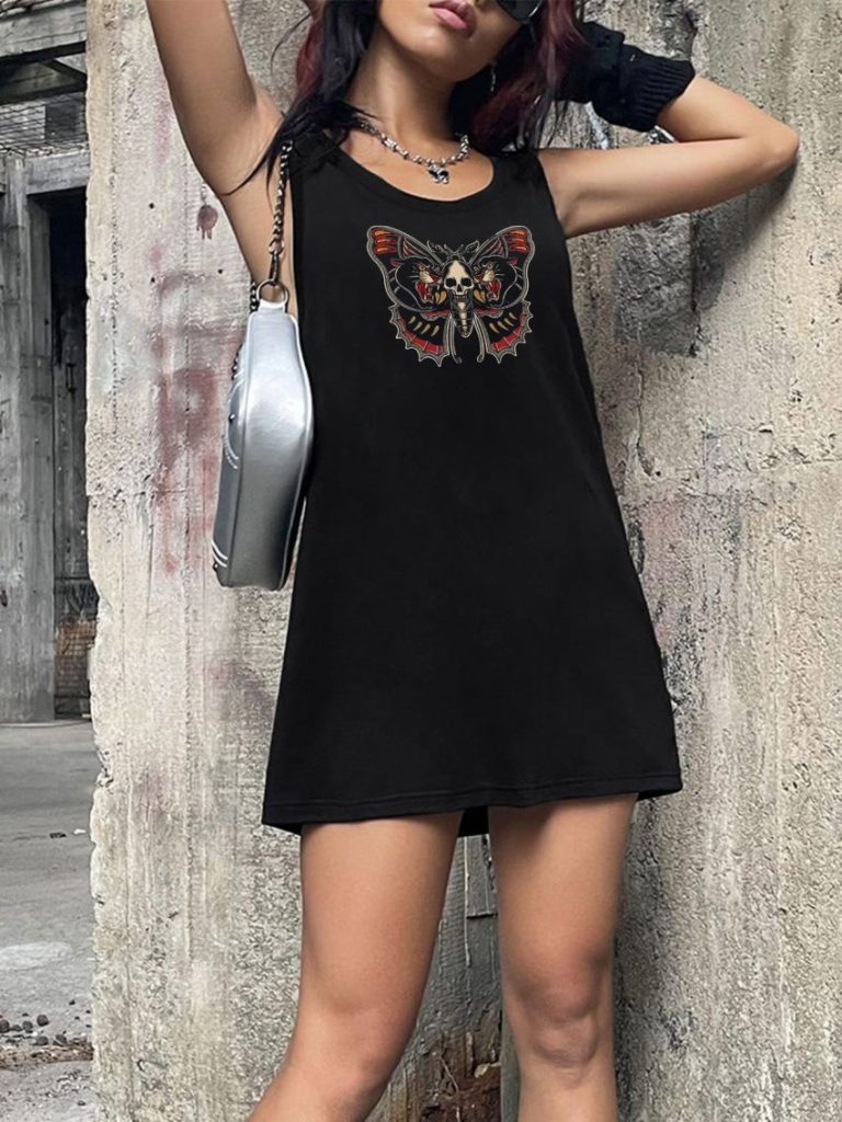 Butterfly Print Cap Sleeve Top