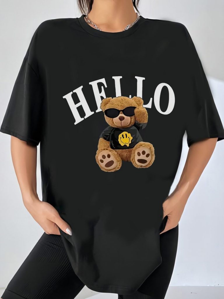 Brown Smiley Print Tee