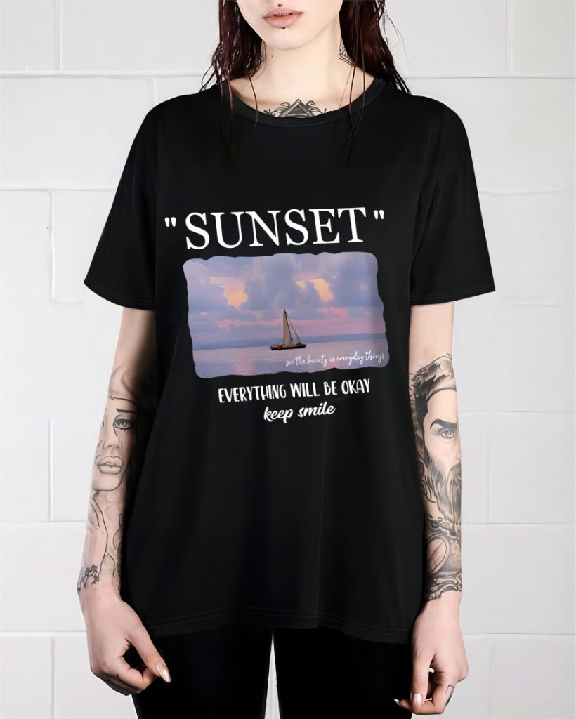 Yellow Abstract Print Crew Tee