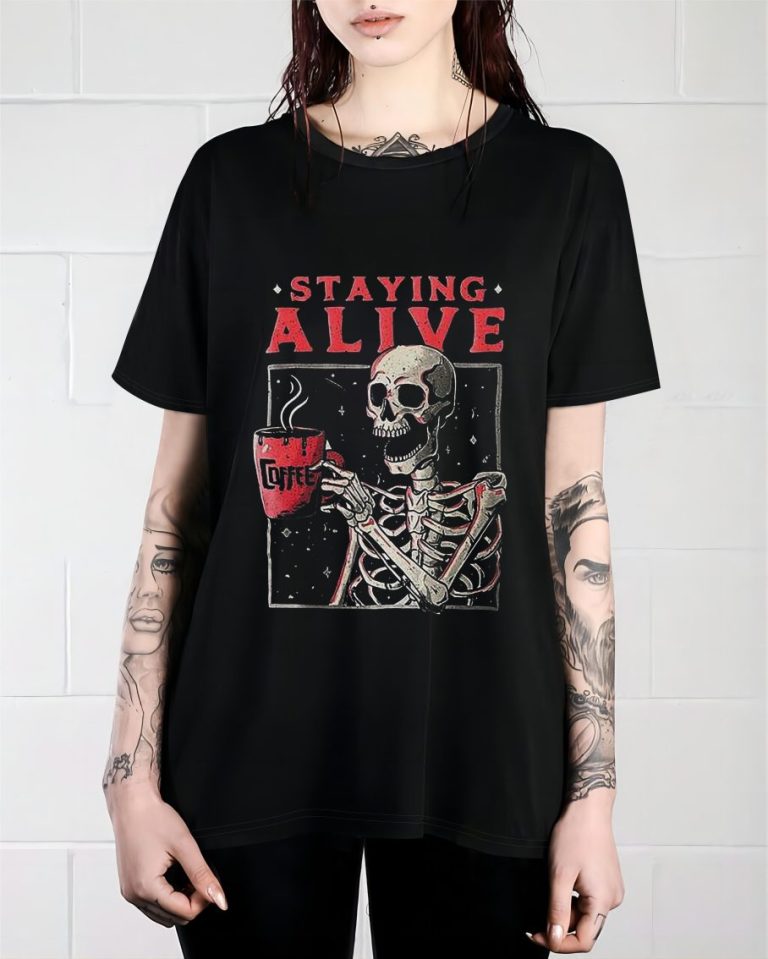 Red Skull Print Tee