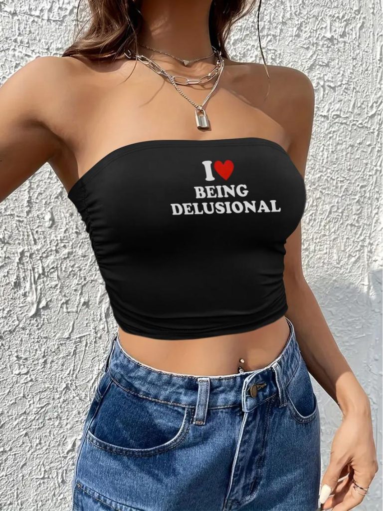 Heart Print Collared Top