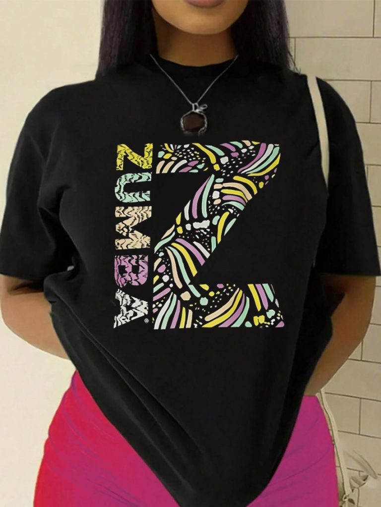 Purple Geometric Print Tee