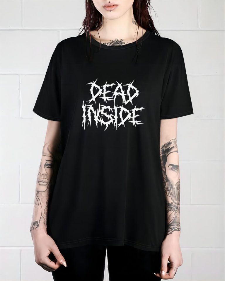 Black Skull Print Crew Tee